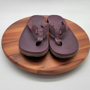 Chaco Women Shoes Size 6 Burgundy Low Down Flip Comfort Cushion Thong Sandal